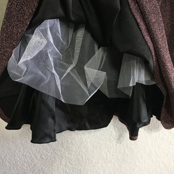 Good Girl USA Puff Skirt Party Dress Youth 14  fit and flare Burgundy Glitter - Picture 4 of 15